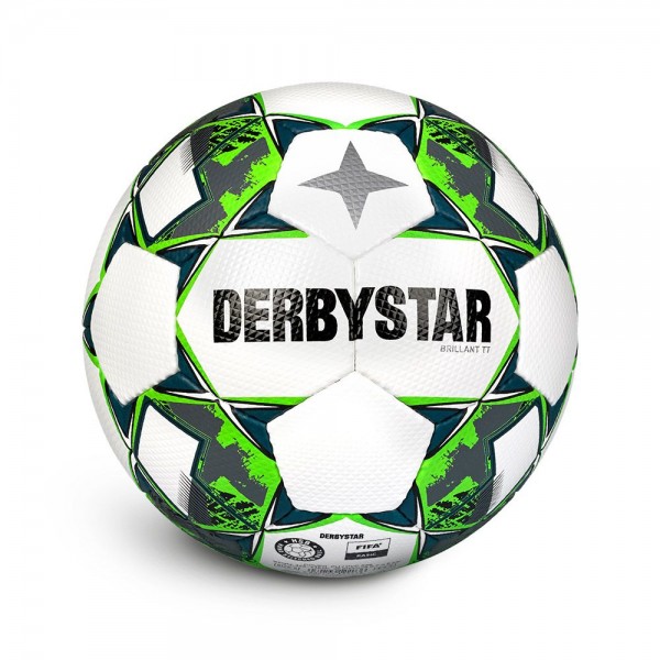 DERBYSTAR Brillant TT Trainingsfußball weiß/grün/grau - Größe 5