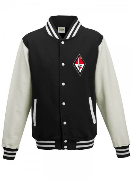 1. FC Frankfurt (Oder) - Just Hoods Varsity Jacket Jet Black/White JH043