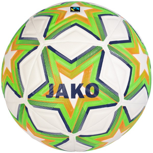 JAKO Trainingsball World weiß/neongrün/marine
