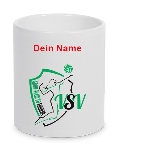 VSV Grün-Weiß 78 Erkner - Keramiktasse LENA mit Name weiß