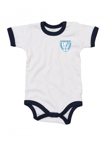 SV Blau-Weiß Petershagen Eggersdorf - Baby Ringer Bodysuit - White/Nautical Navy - BZ19