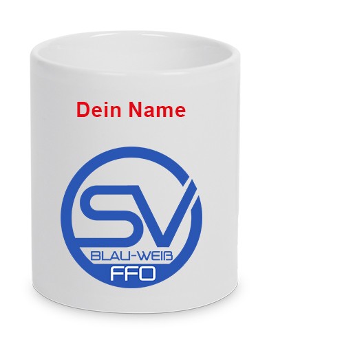 SV Blau-Weiß Frankfurt (Oder) - Keramiktasse LENA mit Name weiß