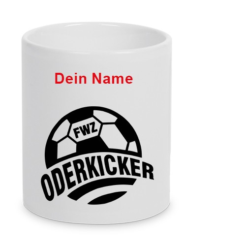 Oderkicker - Keramiktasse LENA mit Name weiß