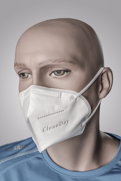 CleanDay CD1003 FFP2 Mundschutz Masken mit Ohrschutzclips - CE 2834-Copy