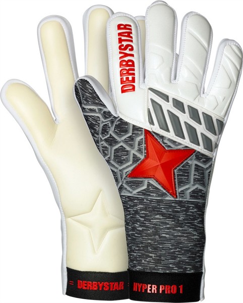 Derbystar TW-Handschuhe Hyper Pro weiß/grau/rot - Kinder