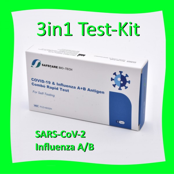 5x SAFECARE BIO TECH - COVID-19 &amp; Influenza A+B Antigen Combo Rapid Test