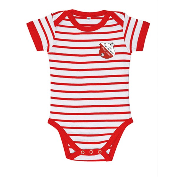 SV Rot-Weiß Petersdorf - Baby Striped Bodysuit Miles red white L01401