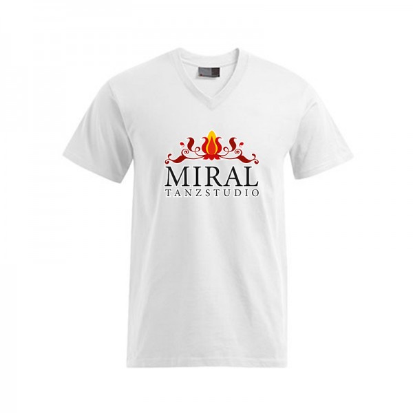 Tanzstudio Miral - Promodoro Premium V-Neck T-Shirt Frauen weiß E3025