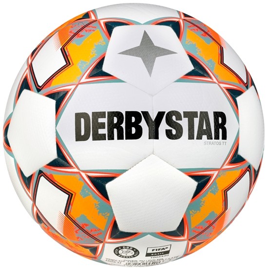 DERBYSTAR Stratos TT V23 Trainingsball weiß/blau/orange - Größe 4