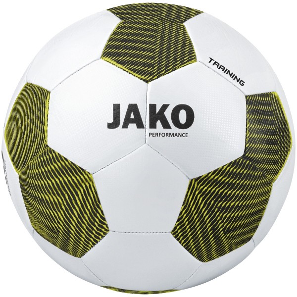 Jako Trainingsball Striker 2.0 weiß/schwarz/soft yellow Gr. 4